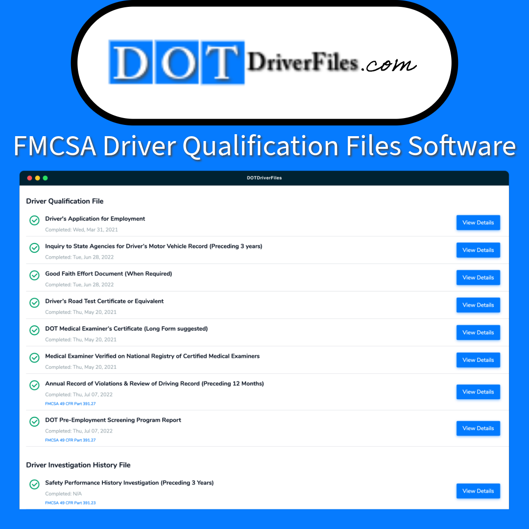 Fmcsa forms and documents best driver qualification file management