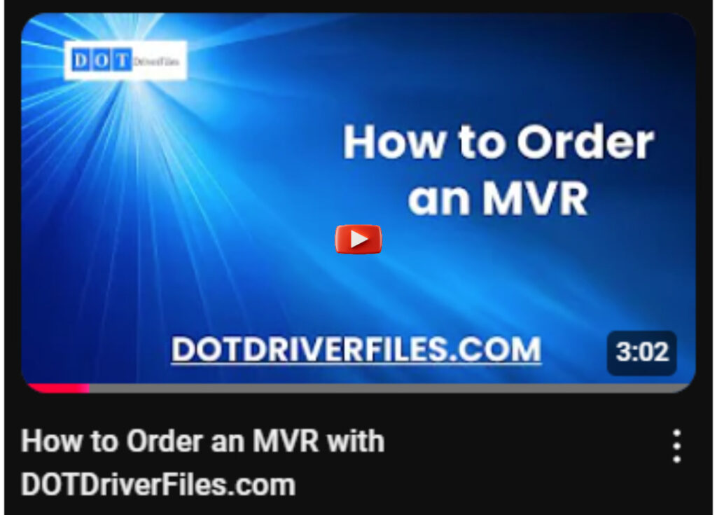 Order an MVR Training Video