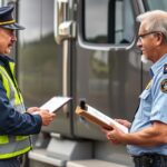 Fmcsa Inspector Conducting Roadside English Proficiency Assessment With Cdl Driver