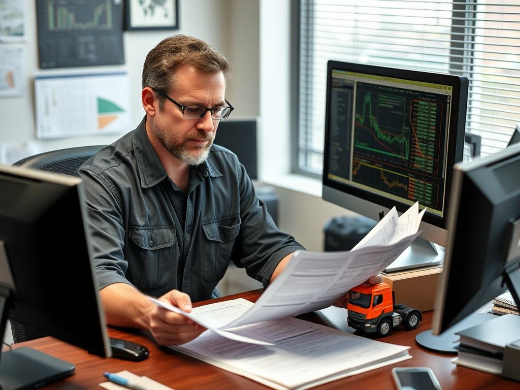Fleet Manager Reviewing Driver Qualification Files With English Language Proficiency For Cdl Fleet Manager Reviewing Driver Qualification Files With English Language Proficiency For Cdl Documentation