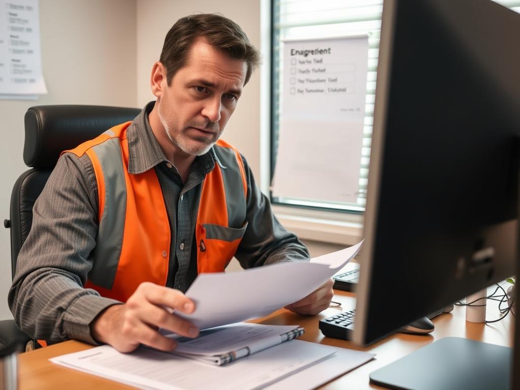Fleet Manager Reviewing Driver Qualification Files Fleet Manager Reviewing Driver Qualification Files