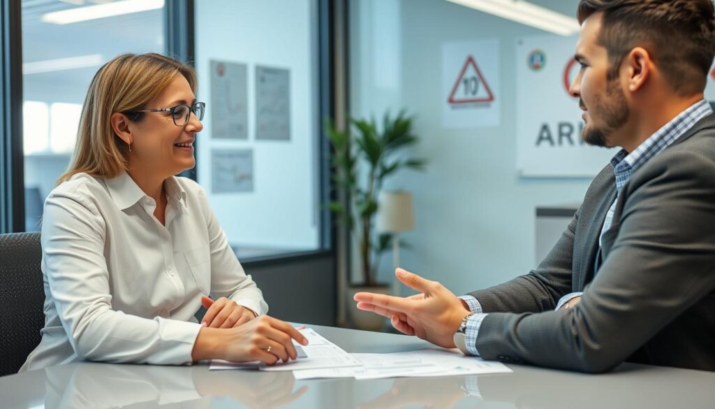 Hr Manager Conducting English Proficiency Screening With Driver Applicant