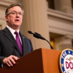 Transportation Secretary Sean P. Duffy Announcing Fmcsa Deregulation Measures At Dot Headquarters
