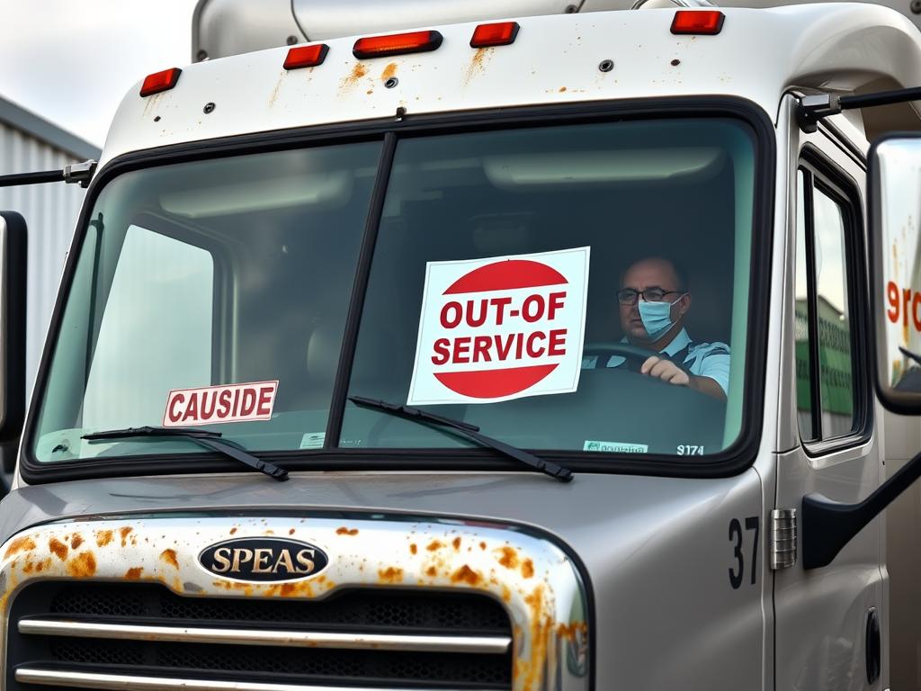 Truck Stopped With Out Of Service Notice Truck Stopped With Out-Of-Service Notice